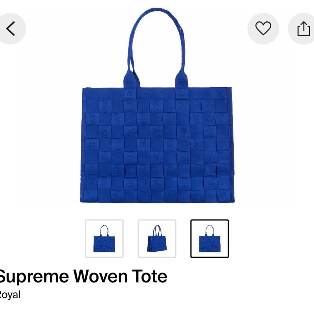 Supreme Blue Woven Tote Bag